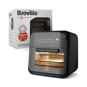 Breville Halo Rotisserie Air Fryer Oven Digital Extra Large 2000W 10 Litres – Black And Grey