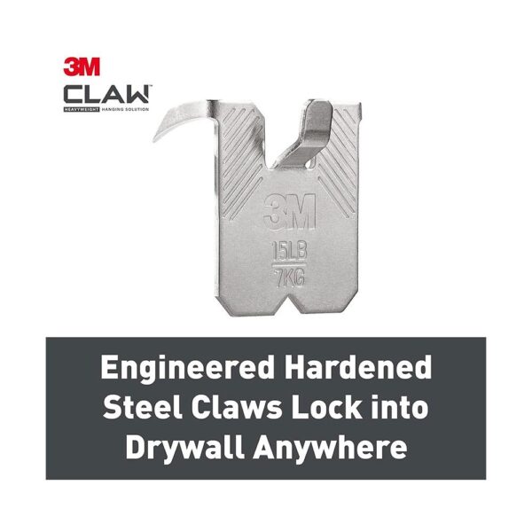3M CLAW Drywall Picture Hanger Wall Hooks Holds Up To 7kg - 4 Hangers - Image 7