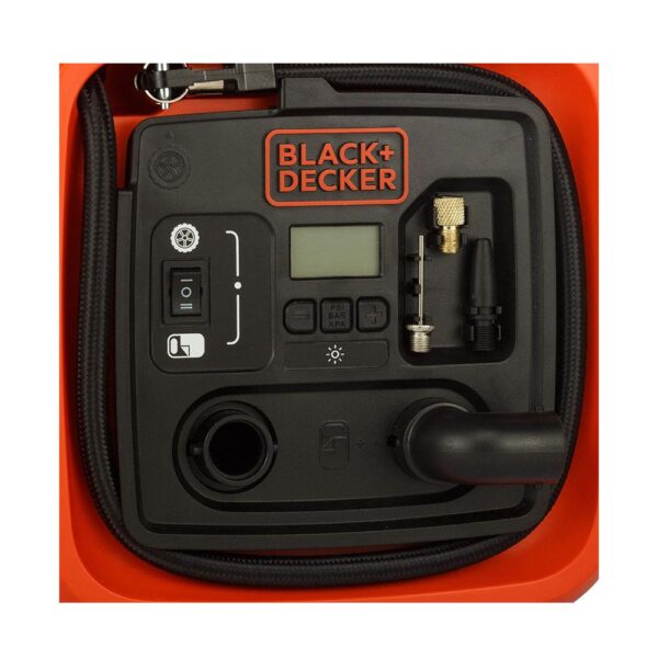 Black & Decker 12V Electric Cordless High Pressure Inflator - Orange/Black - Image 2