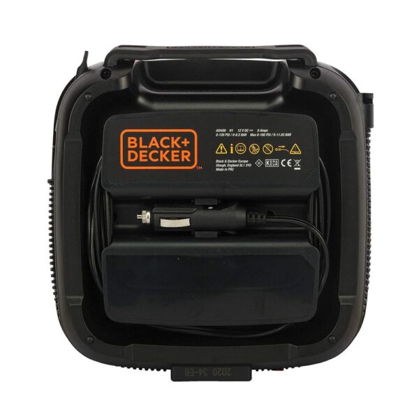 Black & Decker 12V Electric Cordless High Pressure Inflator - Orange/Black - Image 3