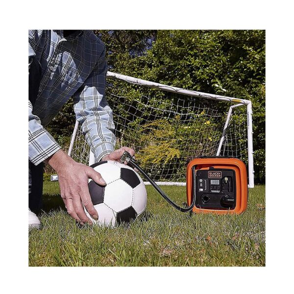 Black & Decker 12V Electric Cordless High Pressure Inflator - Orange/Black - Image 10