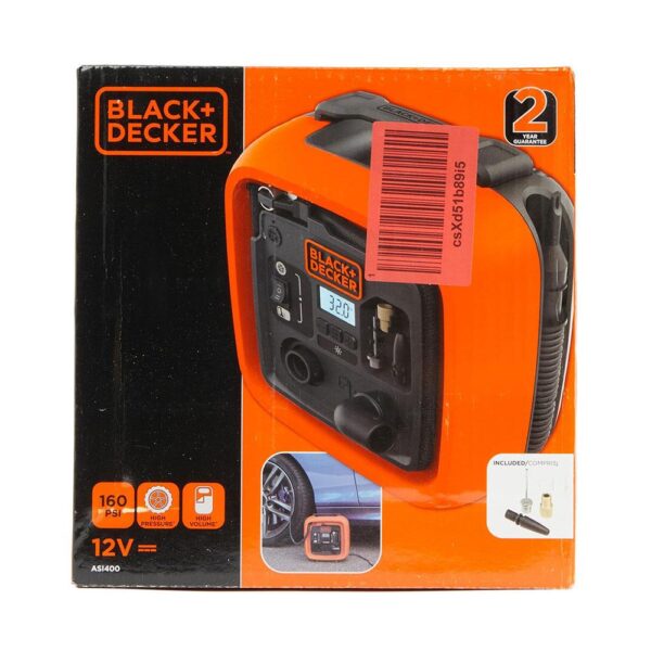 Black & Decker 12V Electric Cordless High Pressure Inflator - Orange/Black - Image 16