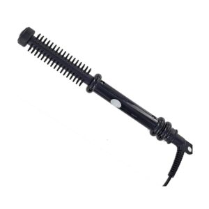 Omega Slimline Heated Brush 13mm Hair Styling Curler Hot Comb Tangle Free Swivel – Black