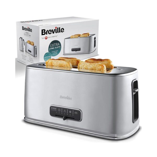 Breville Edge Long Slot 4 Slice Toaster Brushed Stainless Steel 1600W - Silver