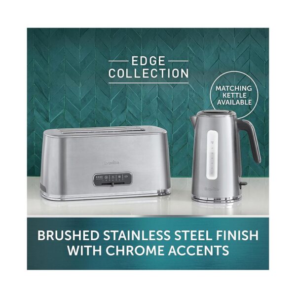 Breville Edge Long Slot 4 Slice Toaster Brushed Stainless Steel 1600W - Silver - Image 6