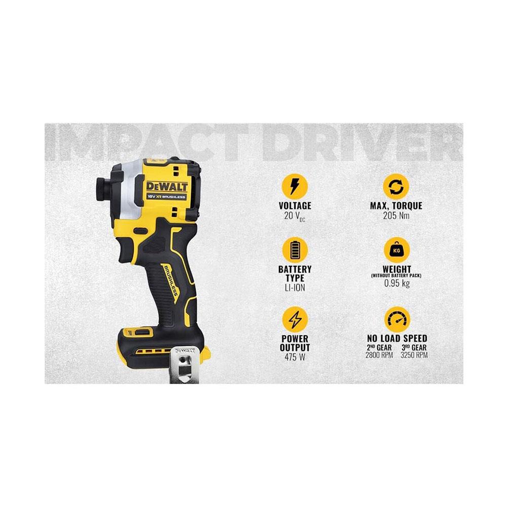 Dewalt 18V XR Brushless Compact Impact Driver - Bare Unit 3 Dewalt 18V XR Brushless Compact Impact Driver - Bare Unit - Image 3