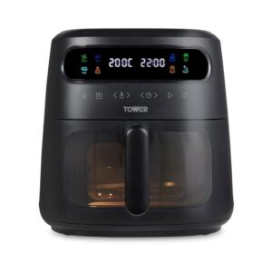 Tower Vortx Vizion Air Fryer With Colour Digital Display 7 One-Touch Cooking Functions 1900W 7.5 Litres – Black