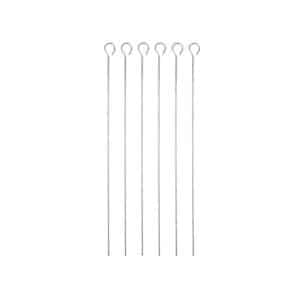 MasterClass Stainless Steel Flat Sided Skewers Set of 6 40cm – Silver