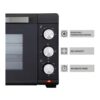 Daewoo Electric Oven with Adjustable Temperature Control Stainless Steel Glass 1300 W 23 Litre - Black - Image 3