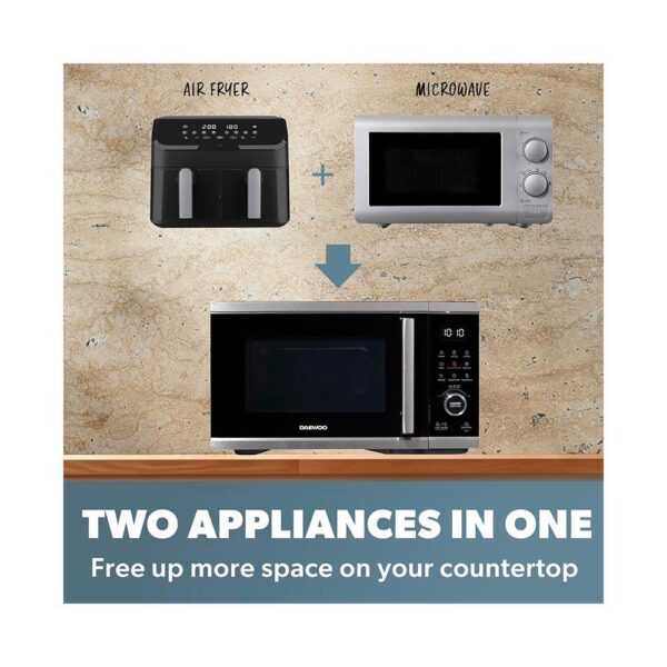 Daewoo Actuate 5-In-1 Air Fryer & Microwave Oven With 10 Power Levels 2400W 26 Litres - Black - Image 5