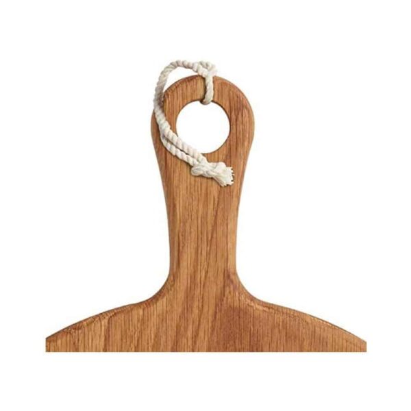 MasterClass Gourmet Prep & Serve Round Oak Paddle Board 30 x 40.5 x 1.5 cm - Brown - Image 2