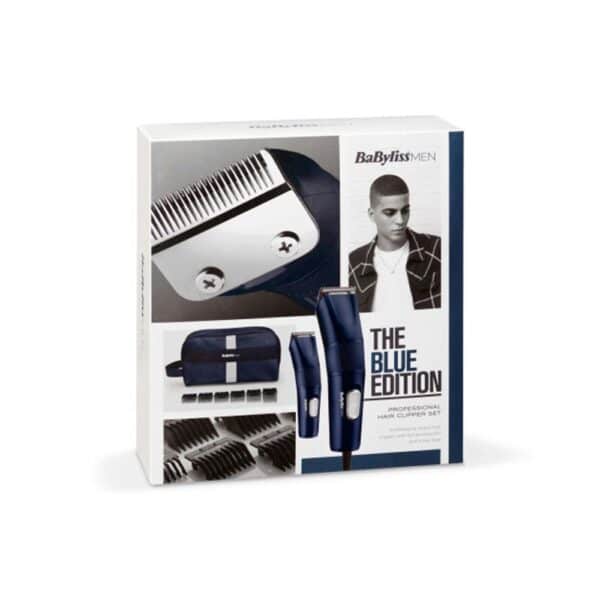 BaByliss Men Steel Edition Professional Hair Clipper & Trimmer Shaver Gift Set - Blue - Image 3