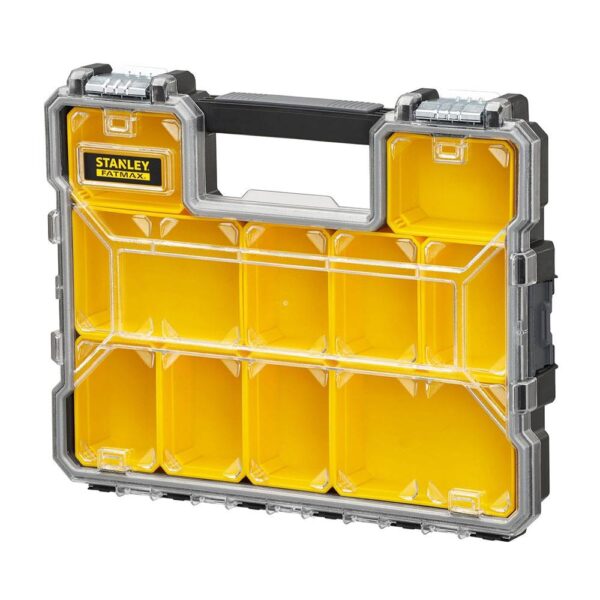 Stanley Fatmax Pro Shallow Stackable Storage Organiser With Metal Latches - Black/Yellow