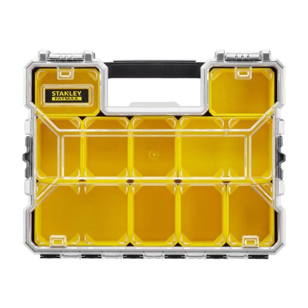 Stanley Fatmax Pro Shallow Stackable Storage Organiser With Metal Latches - Black/Yellow - Image 2