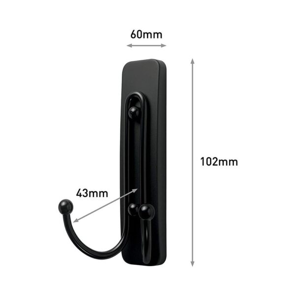3M Command Double Hook Large 1 Hook And 1 Large Strip 1.8kg Holding Power - Matte Black - Image 2