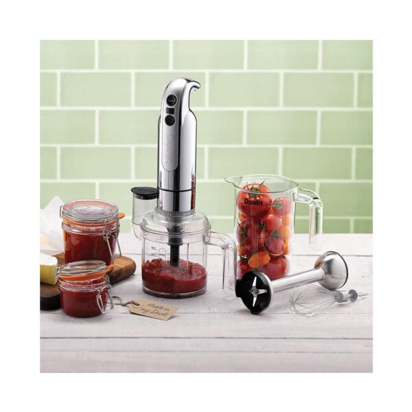 Dualit Handheld Stick Blender With Chopping Bowl Whisk & 1 Litre Measuring Jug Stainless Steel 700W - Silver - Image 2