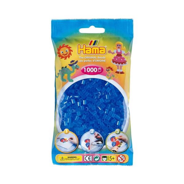 Hama 1000 Beads Refill Bag Plastic - Translucent Blue