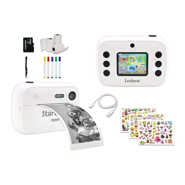 Lexibook StarCAM Instant Print Kids Camera With 32GB SD Card - White - Image 2