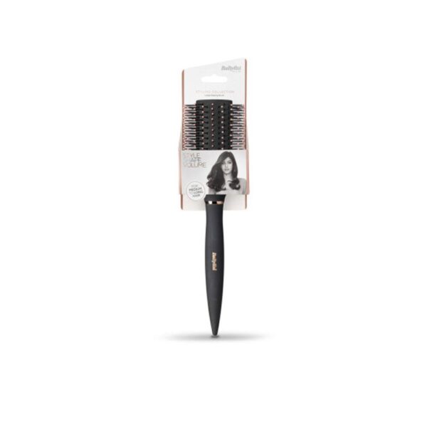 BaByliss Styling Large Radial Brush Detangling Rectangular Nylon Bristle 40mm - Black - Image 2