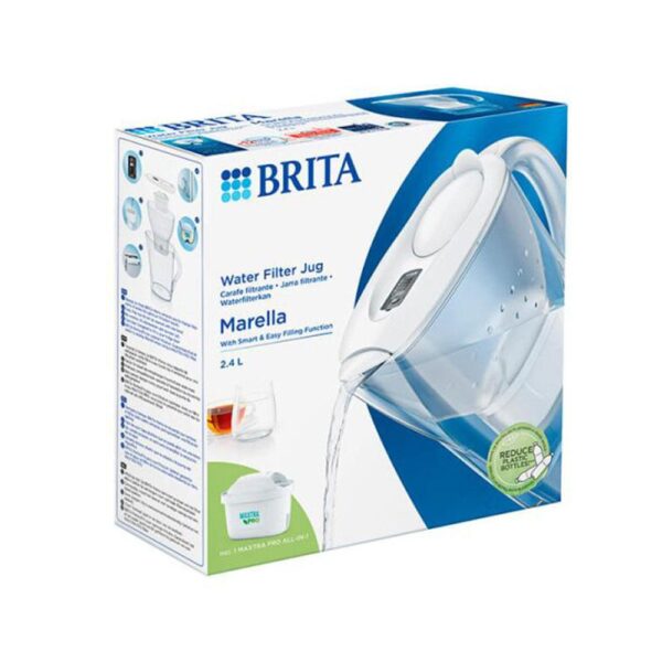 Brita Marella Water Filter Jug 2.4 Litres With 1 x Maxtra PRO All-in-1 Filter Cartridge - White - Image 3