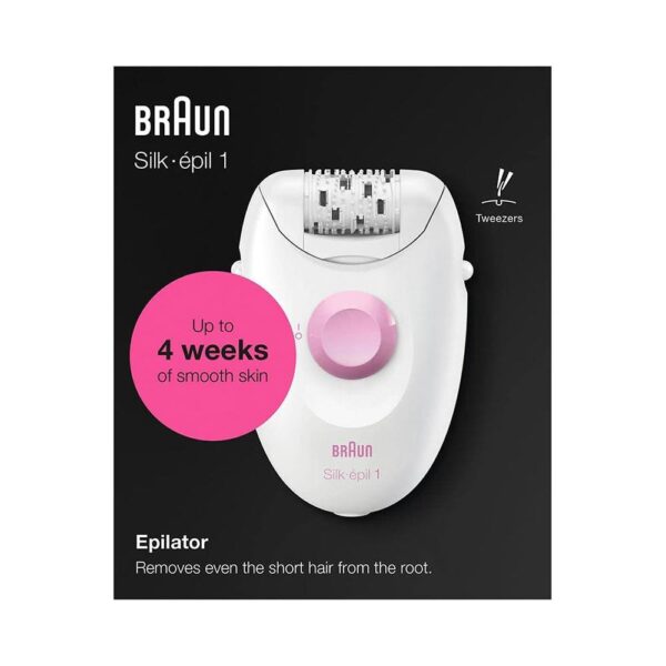 Braun Silk Epil 1 Epilator Corded Electric Tweezer Hair Removal From Legs & Body - White - Image 6