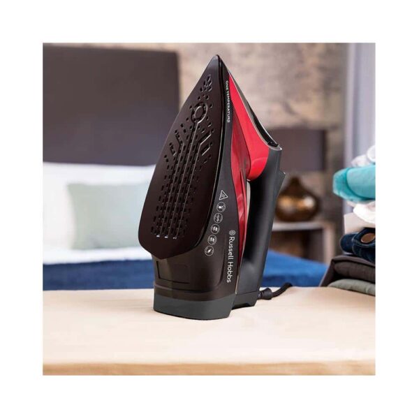 Russell Hobbs One Temperature Steam Iron 2600W 350ml Water Tank - Red/Black - Image 2