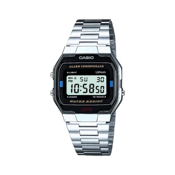 Casio Classic Digital Watch With LED Backlight Calendar Stopwatch Water Resistant - Black/Silver