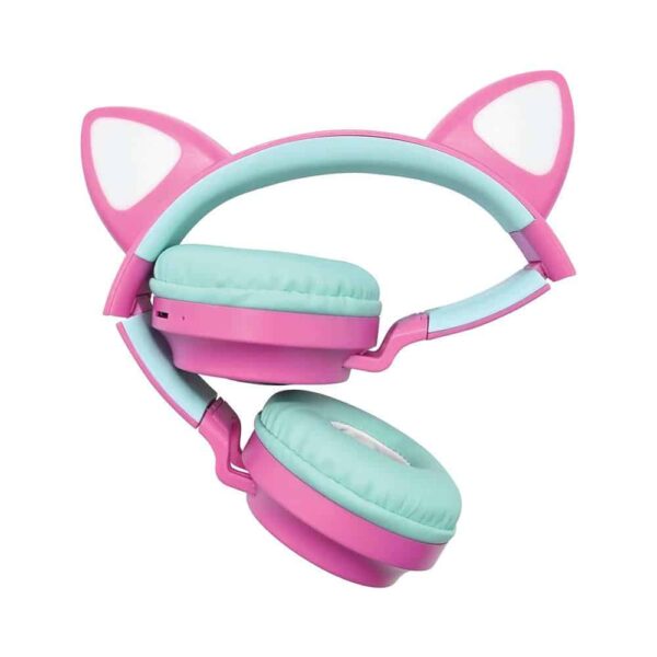 Lexibook Barbie Bluetooth Headphones With LED Lights - Pink/Blue - Image 3