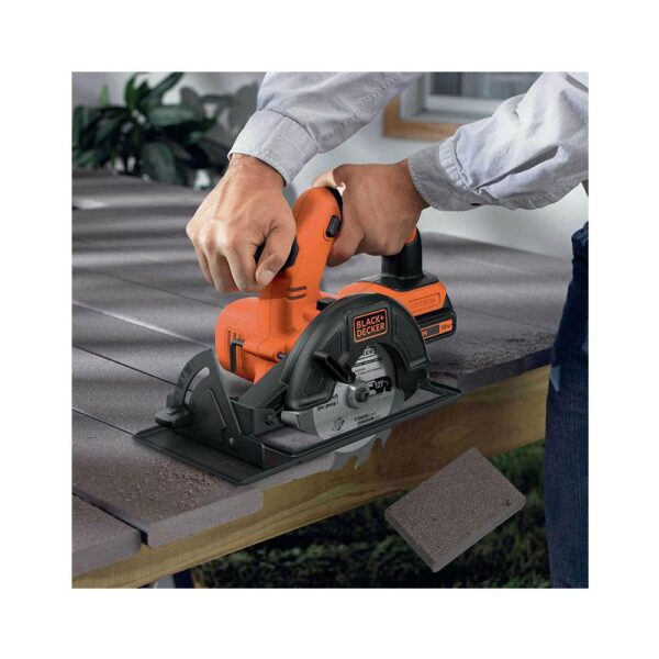 Black & Decker 18V Circular Saw With 1.5Ah Battery And 400mA Charger - Orange/Black - Image 5