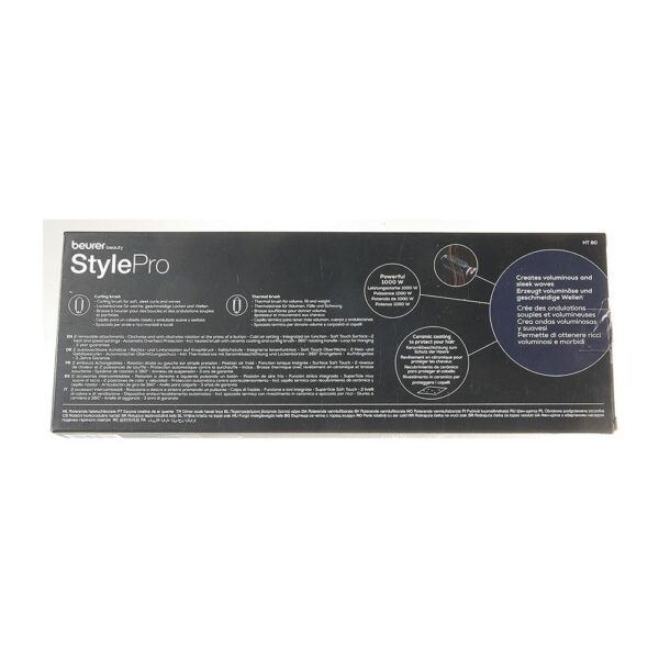 Beurer HT 80 Rotating Hot Air Brush With Ceramic Coating & 2 Heat Settings 1000W With 2 Attachments - Black - Image 11
