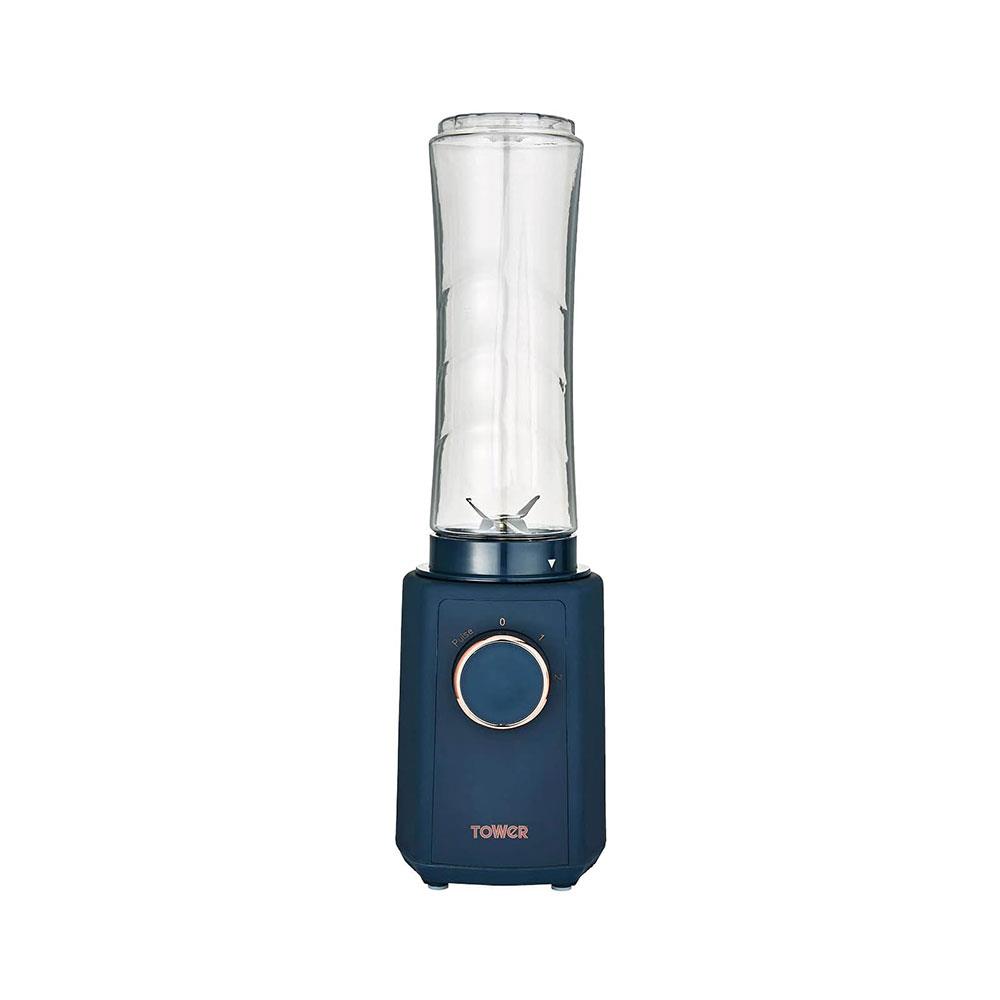 Tower Cavaletto Personal Jug Blender With Tritan Smoothie Bottle 300W 500ml - Midnight Blue & Rose Gold