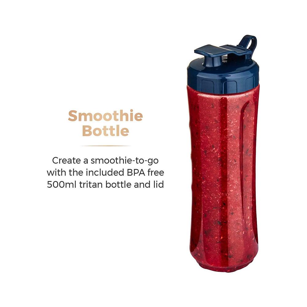 Tower Cavaletto Personal Jug Blender With Tritan Smoothie Bottle 300W 500ml - Midnight Blue & Rose Gold - Image 6