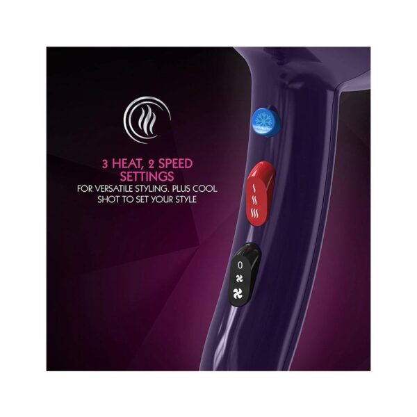 Wahl Professional Ionic Style Hair Dryer Purple 3 Heat Settings 2000W - Image 4