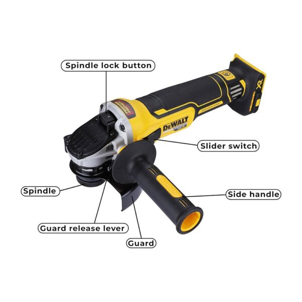 Dewalt 18V XR Brushless 125mm Angle Grinder - Bare Unit - Image 3