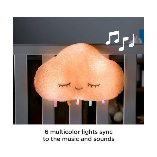 Fisher-Price Twinkle & Cuddle Cloud Soother Baby Sound Machine Crib-Attach Plush With Lights - Multicolour - Image 3