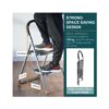 OurHouse 2 Wide Rubber Tread Steel Step Ladder 150kg Load Capacity - Grey - Image 3
