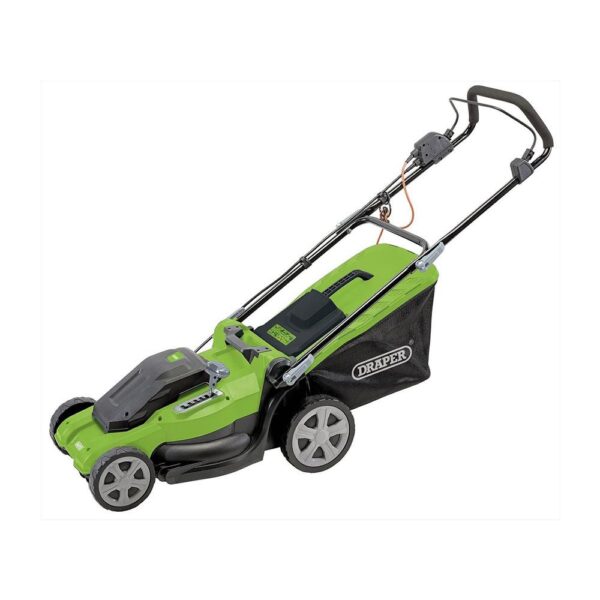 Draper Corded Electric Lawn Mower 400mm 1600W 230V - Green & Black