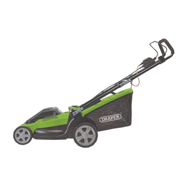 Draper Corded Electric Lawn Mower 400mm 1600W 230V - Green & Black - Image 2