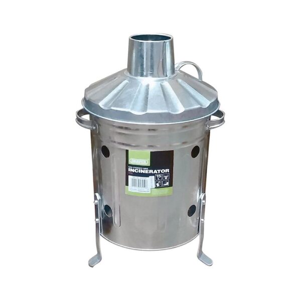 Draper Galvanised Mini Incinerator 15 Litre - Silver