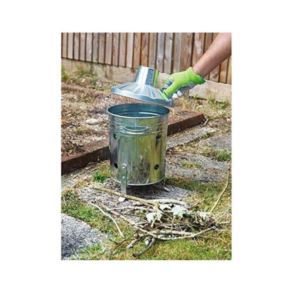 Draper Galvanised Mini Incinerator 15 Litre - Silver - Image 2
