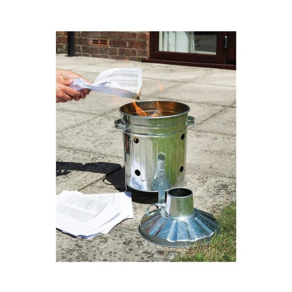 Draper Galvanised Mini Incinerator 15 Litre - Silver - Image 4