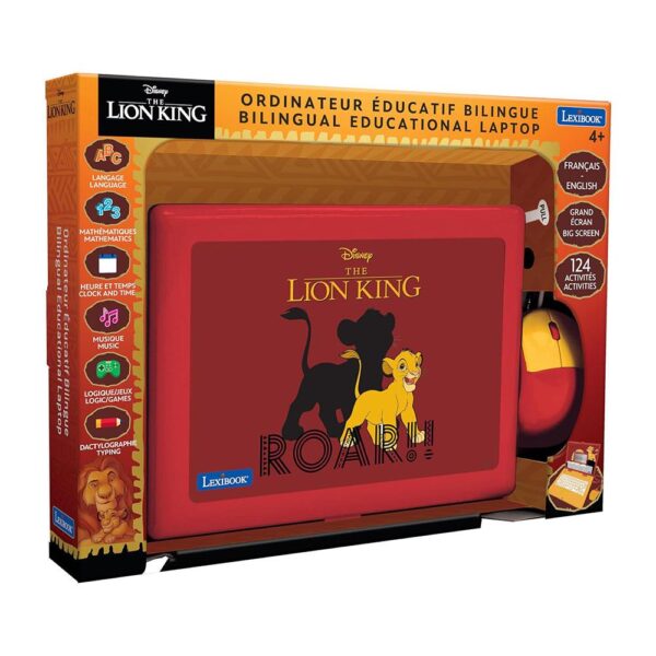 Lexibook Disney The Lion King Educational Laptop With 124 Activites - Yellow/Red - Image 3