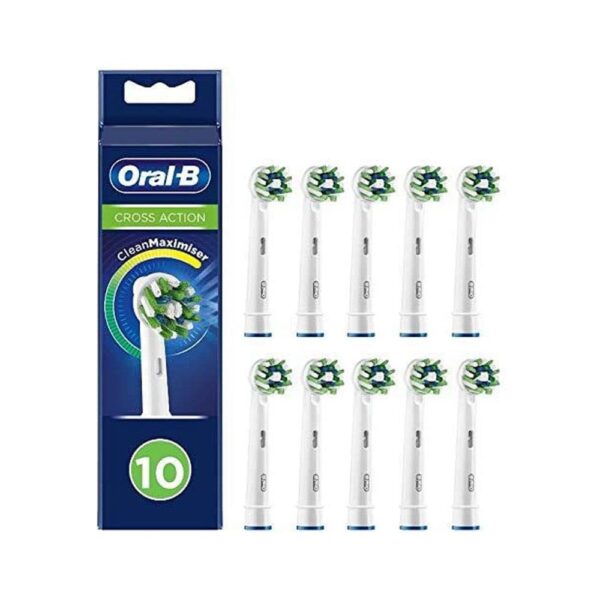 Oral-B Cross Action CleanMaximiser Replacement Toothbrush Heads 10 Pack - White