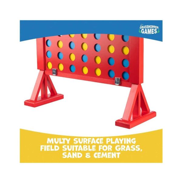 Grasshopper Games 4 In Row Children's Fun Outdoor Family Garden Game 46 Discs & Carry Bag - Multicolour - Image 5