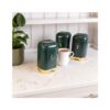 KitchenCraft Lovello Textured Coffee Storage Canister With Lid Ventilated Design - Hunter Green/Gold - Image 4
