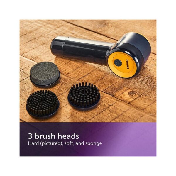 Philips Sneaker Cleaner Trainer Cleaning Kit With 3 Brush Heads - Blue/Yellow - Image 3