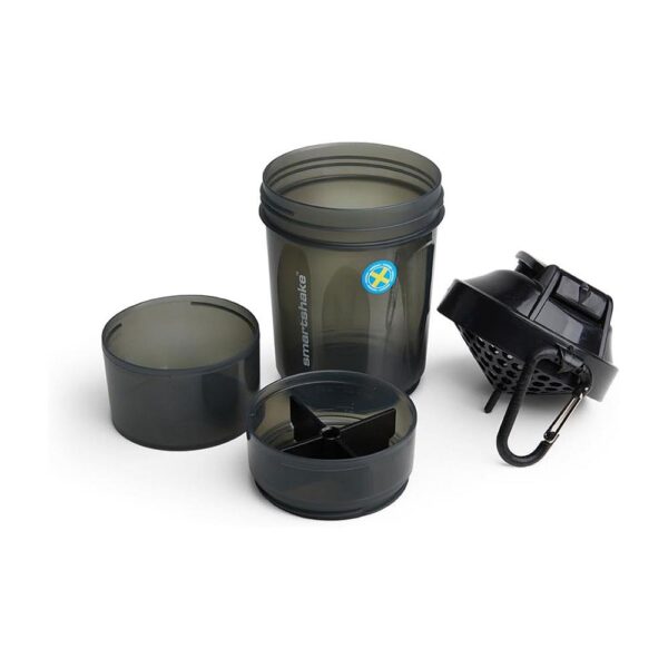 Smartshake Original 2Go ONE Protein Shaker 600ml Capacity With Storage - Gunsmoke Black - Image 2