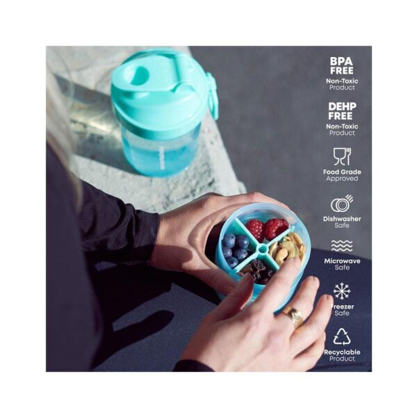 Smartshake Original 2Go ONE Protein Shaker 600ml Capacity With Storage - Gunsmoke Black - Image 5