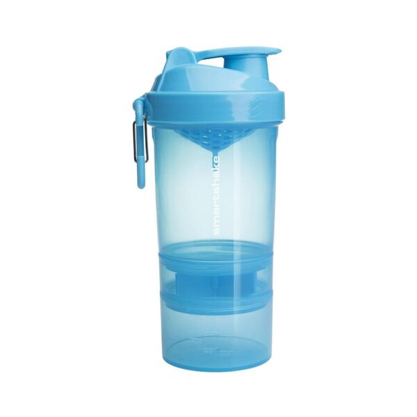 Smartshake Original 2Go ONE Protein Shaker 600ml Capacity With Storage - Neon Blue