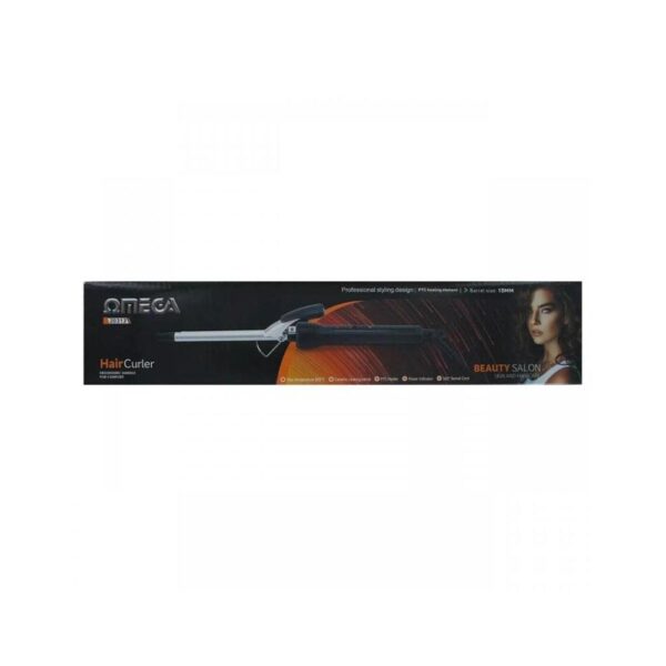 Omega Hair Curler Slim Tong 200 Degrees Ceramic Coating Barrel Size 13mm - Black